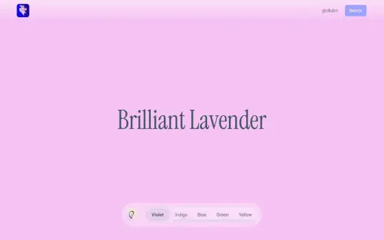 Frabruary day three: a floating navbar with an active section indicator, on a colour swatch page