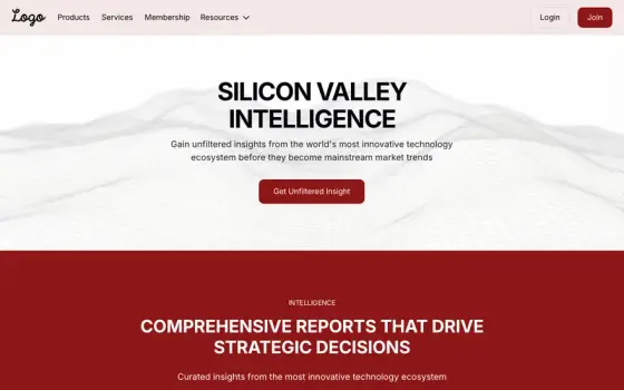 Silicon Valley Intelligence, a research reports site built in Framer for the N1 client