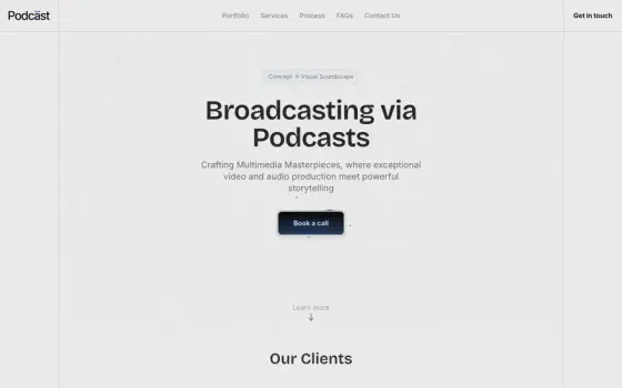 Samvad, a podcast production studio site built in Framer